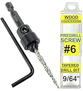FTG USA Adjustable Wood Countersink Drill Bit #4 (7/64") with Tapered Drill Bit for Woodworking