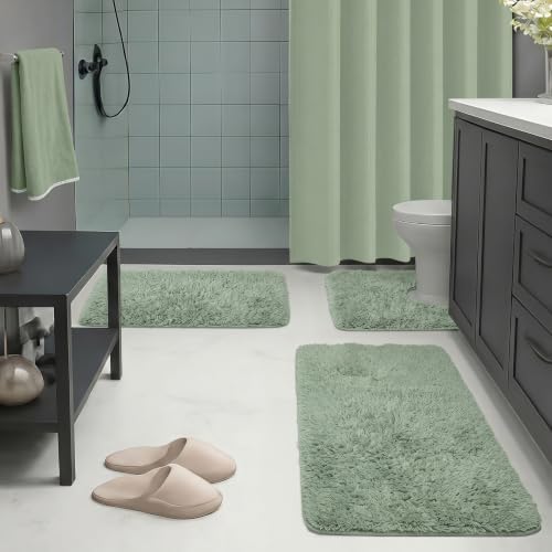 Non Slip Bath Mat and Soft Towels for Bathroom Decor and Accessories Hooks