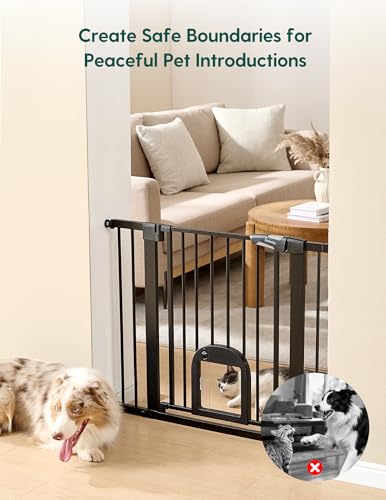 Easy Walk Thru Safety Gate with Pet Door