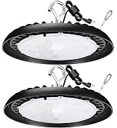 ECCFUTLL 2 Pack LED High Bay Light with US Plug 6FT Cable, 150W 19500LM 5000K Daylight, 600W-800W...