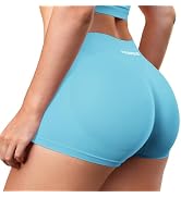 YEOREO LuxFlow Workout Shorts Women Low Rise 2.5" Squat Proof Seamless Gym Volleyball Booty Shorts