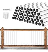 101 Pack Deck Balusters 36" x 3/4" Black Round Aluminum Balusters, Round Black Deck Railing Stair...