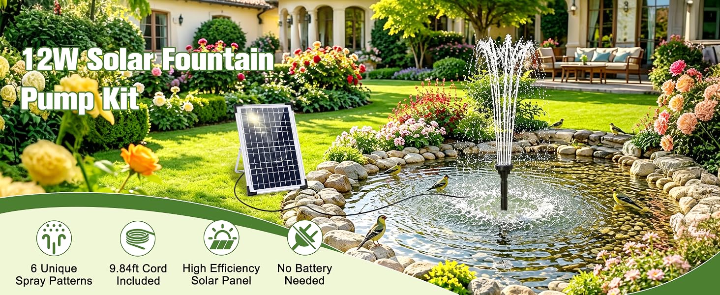 12W Solar Fountain Pump