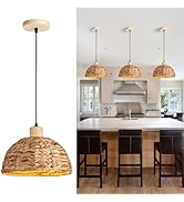 Mgcanyu Hand-Woven Rattan Pendant Light, 11.8