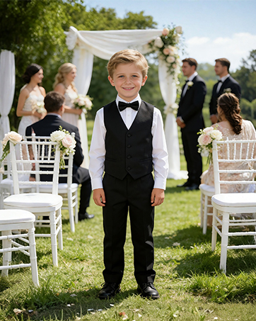LOPEN STU Boys Suit Vest Kids Formal Dress Vest for Boy Wedding Ring Barear Easter Outfit, Size 5...
