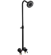 Dbbsfst Outdoor Shower Kit Fixture Dual Handle Solid Brass 4 Inch Center Mix Valve with 59 Inch H...