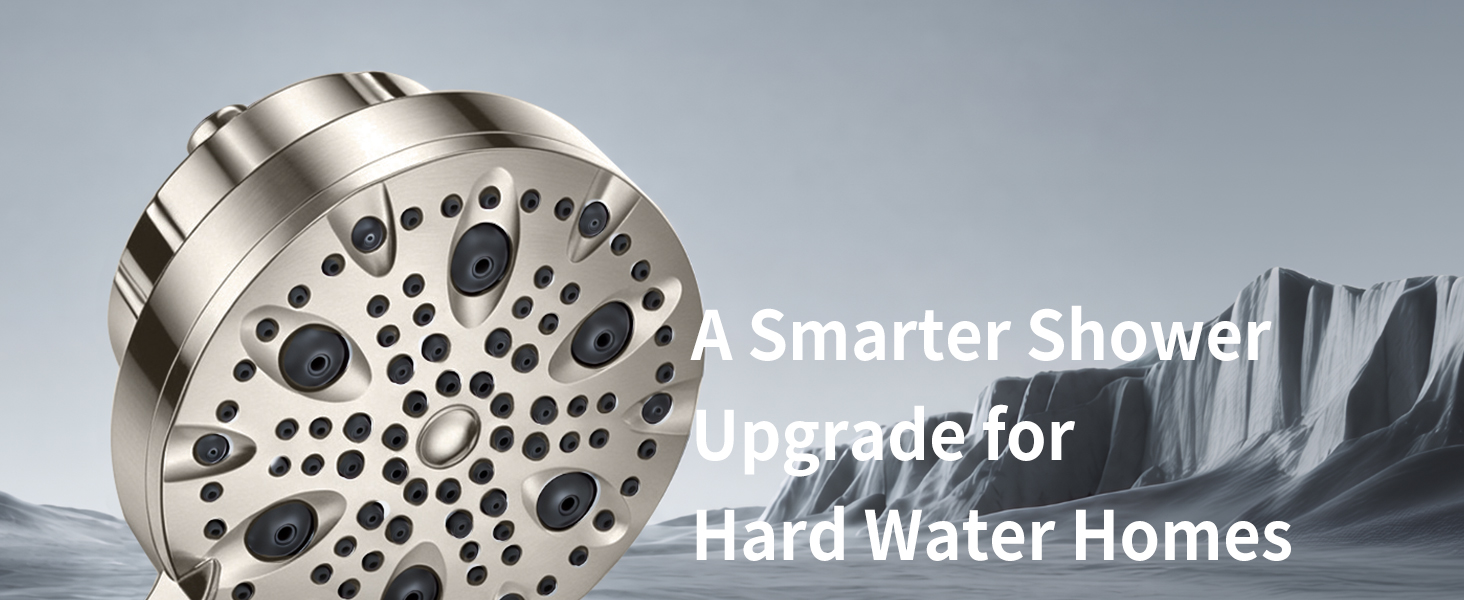 Filtered shower head for a better shower in homes with hard water