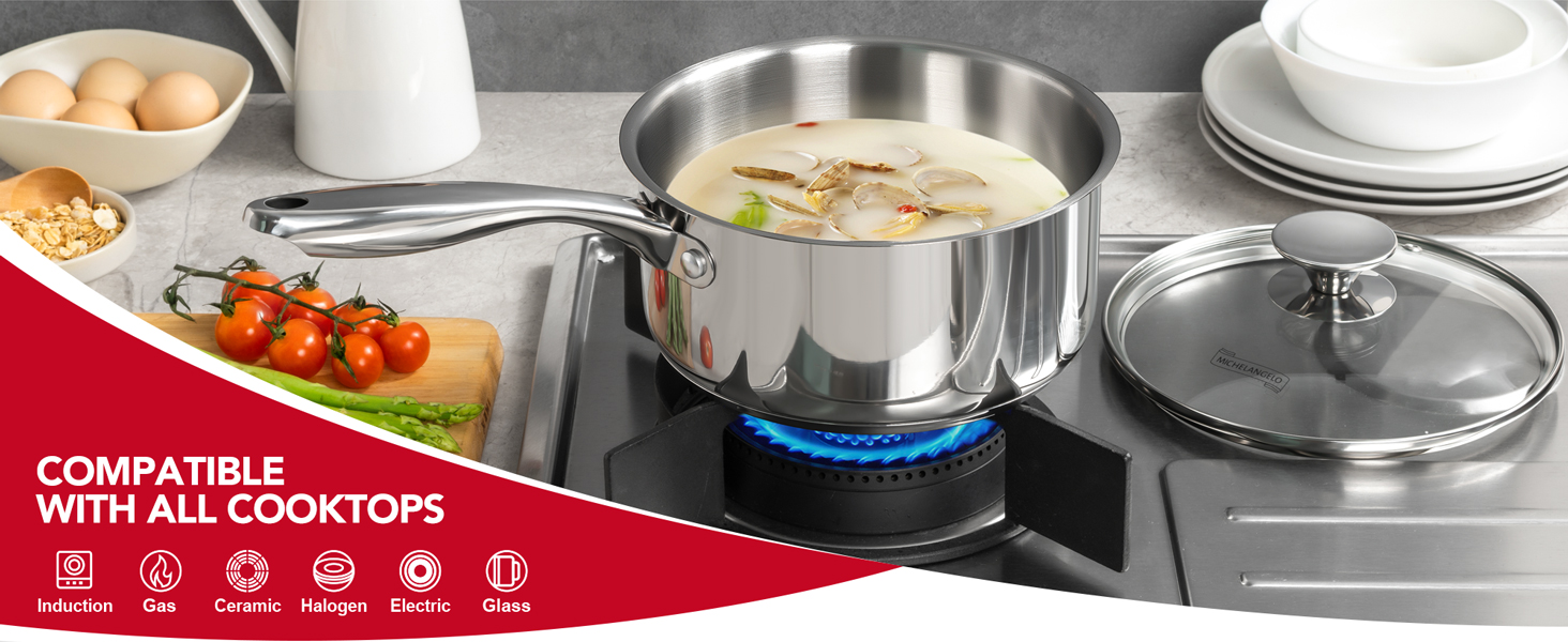 stainless steel sauce pan set small stainless steel pots for cooking