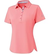 MAELREG 5 Button Polo Shirts for Women Stretch Dry Fit Performance Lightweight Short Sleeve Print...