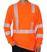 BOCOMAL Non FR - Men's High Visibility Shirts Reflective ANSI 107 Type R Breathable Safety Work Tee