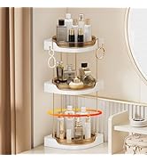 akinbas 3 Tier Corner Bathroom Counter Organizer 360° Rotating Countertop Perfume Tray and Vanity...