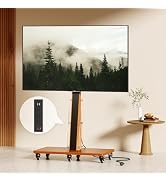 Arc-shaped Art Mobile TV Stand Rolling TV Cart with Wheels for most 50-100 Inch TV Portable Floor...
