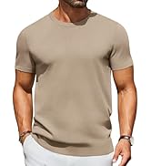 COOFANDY Men's Crewneck Sweater Short Sleeve Knit Pullover Casual Basic Tops Classic Fashion Tees