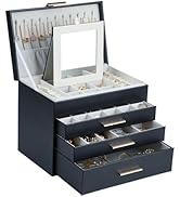 BOOVO Clear Lid Jewelry Box,3 Layers Jewelry Organizer Large Multi-Functional Jewelry Storage Box...