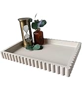 OAKOA Concrete Black Tray for Coffee Table - Round Black Decorative Tray for Table Decor - Bandej...