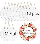 8pcs Sublimation Sign Blanks - 10in Metal Circle Unfinished Door Hangers