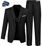 Boys' Suit Kids Formal Tuxedo Suits for Boys Wedding Outfits Dress Vest Pants Suspenders Set Adju...