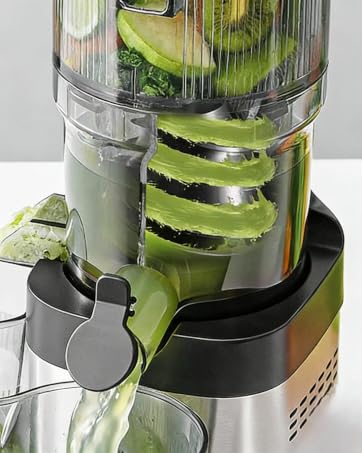 AMZCHEF Cold Press Juicer – 6.5" Wide Mouth Hopper for Whole Recipe Loading, Self Feeding for Han...