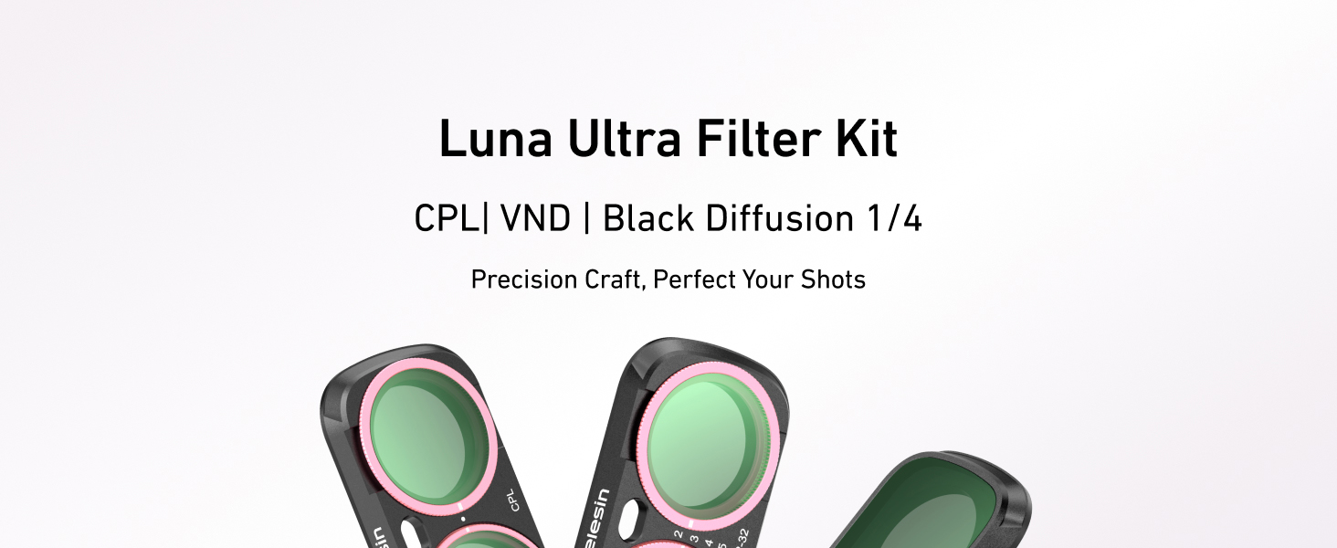 TELESIN CPL + VND + 1/4 Black Mist Filter Set for Insta360 Luna Ultra