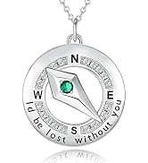 FANCIME Thornless Pulse Birthstone Necklace for Women Sterling Silver Rose Pendant Fine Jewelry G...