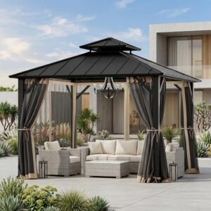 Outdoor Gazebo Mosquito Nettings with Double Zipper
