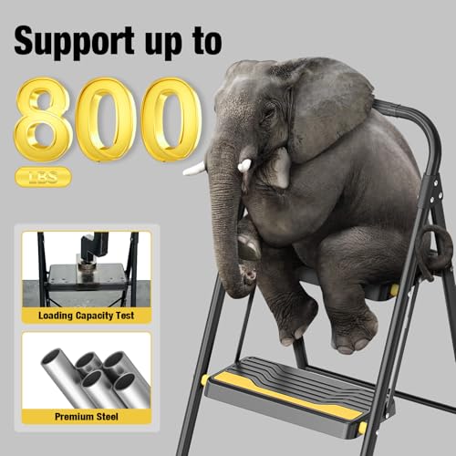 Wide Anti-Slip Steps & Secure Handrail Compact