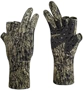Palmyth Mens Hunting Gloves Lightweight Fingerless Camo Glove Outdoor Shadow Grove