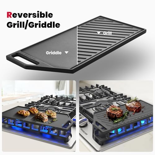 PRO GH3305SF 5 Burner Propane Stovetop with Reversible Cast Iron Grill/Griddle
