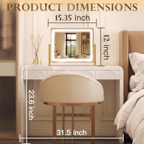 Lighted desk mirror