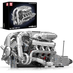 Mould King V8 Twin-Turbo Engine Model Kit That Runs