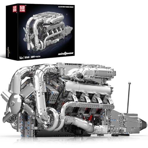 Mould King V8 Twin-Turbo Engine Model Kit That Runs