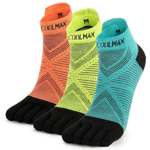Toe Socks Cool-max Running Socks for Men Women 3 Pairs Athletic Breathable Five Finger Socks