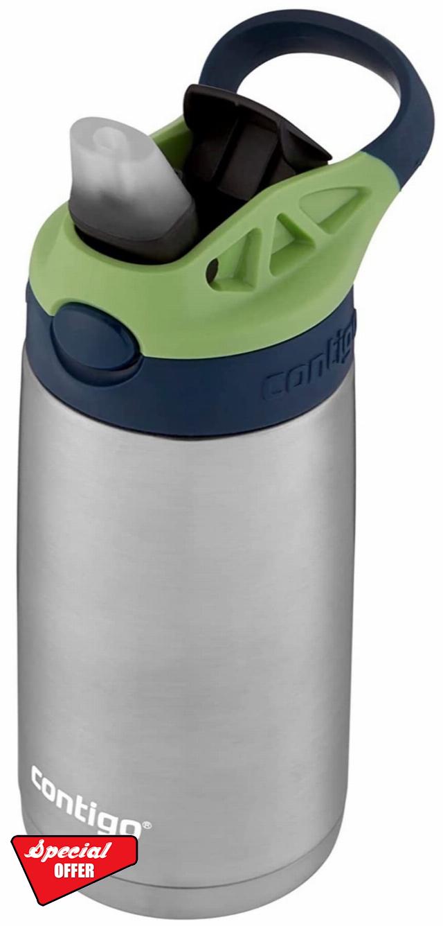 Contigo Kids Stainless Steel Water Bottle with Redesigned AUTOSPOUT Straw