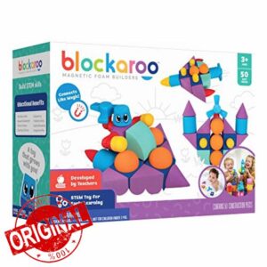 Blockaroo Magnetic Foam Building Blocks – 50-Piece Set