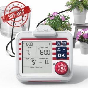 RAINPOINT Indoor Large Display Automatic Plant Waterer Kit | Drip Irrigation System with Next Watering Countdown
