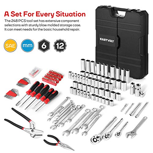 Hand Tool Set Auto Repair Tool Kit with Storage Case (EVHT24801)