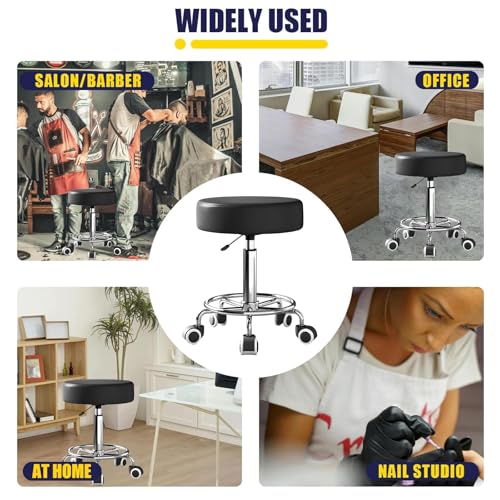 Spa Drawing Salon Work Office Tattoo Stool (black)