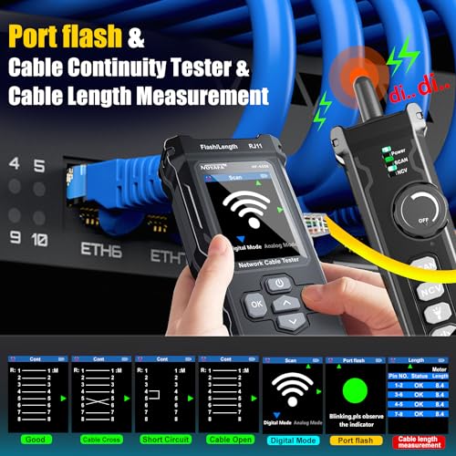 Network Tester Cable Toner for RJ11 RJ45 LAN Ethernet Cable Tester Telephone Cable Finder Network Tool