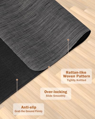 PVC Desk Rug for Office Black