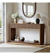 Evermagin 31.5''W Walnut Shoe Cabinet Storage for Entryway, Fluted Slim Shoe Dresser with 2 Flip ...