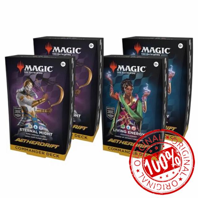 Magic: The Gathering Aetherdrift Commander Deck Bundle - 2 of Each Deck (2 Living Energy + 2 Eternal Might)