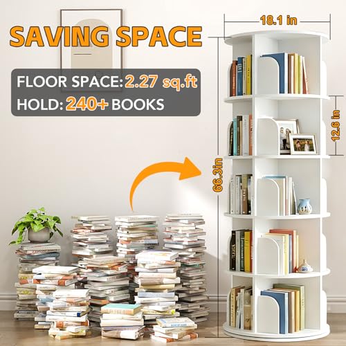 Revolving 360° Bookcase Storage Round Carousel