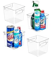 Sorbus 10-Pack Small Clear Plastic Organizing Bins – Clear Bins for Organizing, Refrigerator Orga...