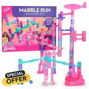 Barbie™ Sparkle Marble Run Toy for Kids Ages 6+ - Marble Race Track Set with 10 Marbles