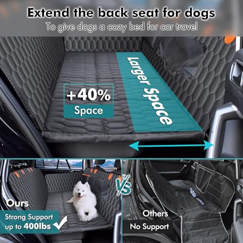 Waterproof Dog Car Seat Cover Hard Bottom-Detachable