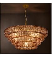 AEULYTIR 54 Inch Black Chandelier Linear with Clear Glass Shade, 16-Lights Modern Farmhouse Ceili...