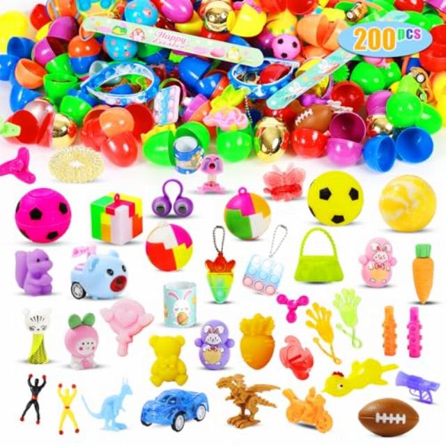 200 Pcs Prefilled Easter Eggs with Toys Inside