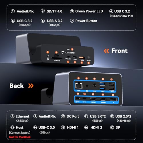 USB C Laptop Docking Station Stand(Single 4K@144Hz)