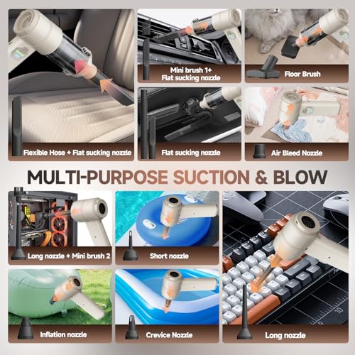 4-in-1 Portable Mini Hand Vacuum Blower with LED Display