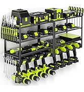POKIPO Large Power Tool Organizer Wall Mount, Heavy Duty Widen 8 Drill Holder, 4 Layers Cordless ...